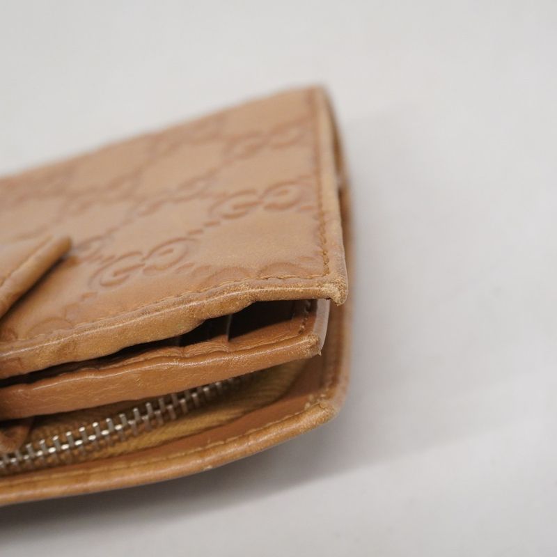 Gucci Wallet Gucci Guccissima Interlocking G 233022 Leather Brown Silver Hardware
