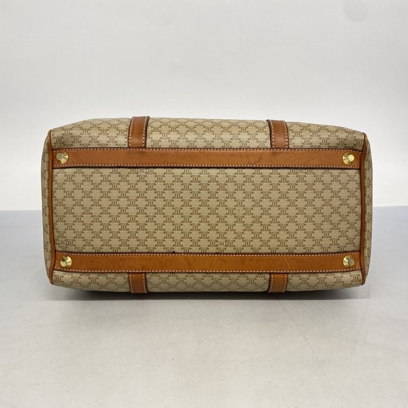 Celine Handbag Macadam PVC Brown Gold Hardware Women