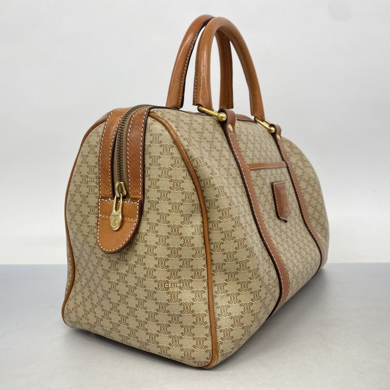 Celine Handbag Macadam PVC Brown Gold Hardware Women