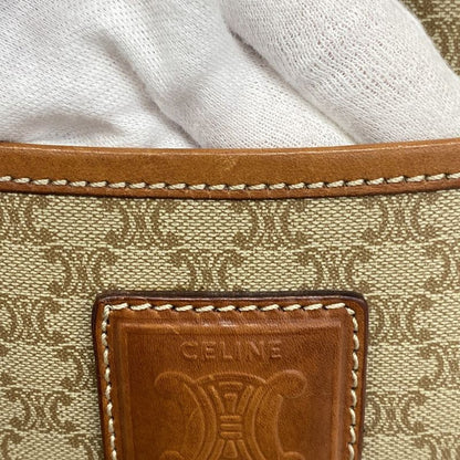 Celine Handbag Macadam PVC Brown Gold Hardware Women