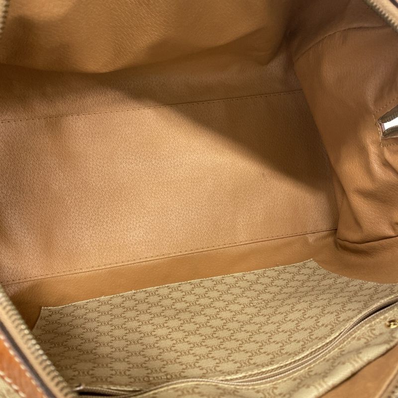 Celine Handbag Macadam PVC Brown Gold Hardware Women