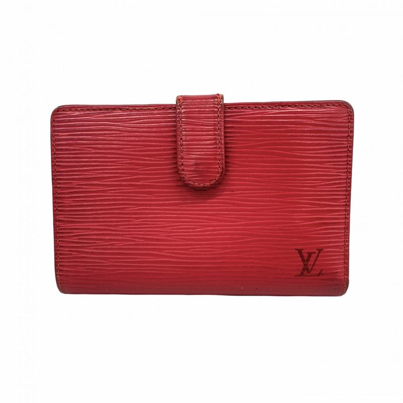 Louis Vuitton Wallet Epi Portomone Viennese M63247 Castilian Red Women's