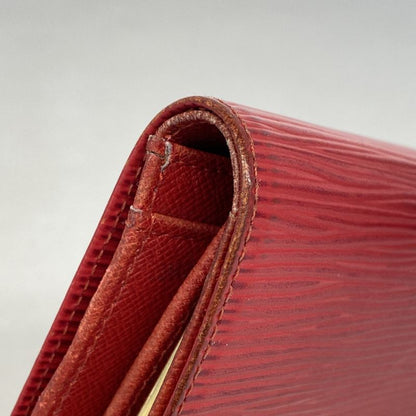 Louis Vuitton Wallet Epi Portomone Viennese M63247 Castilian Red Women's