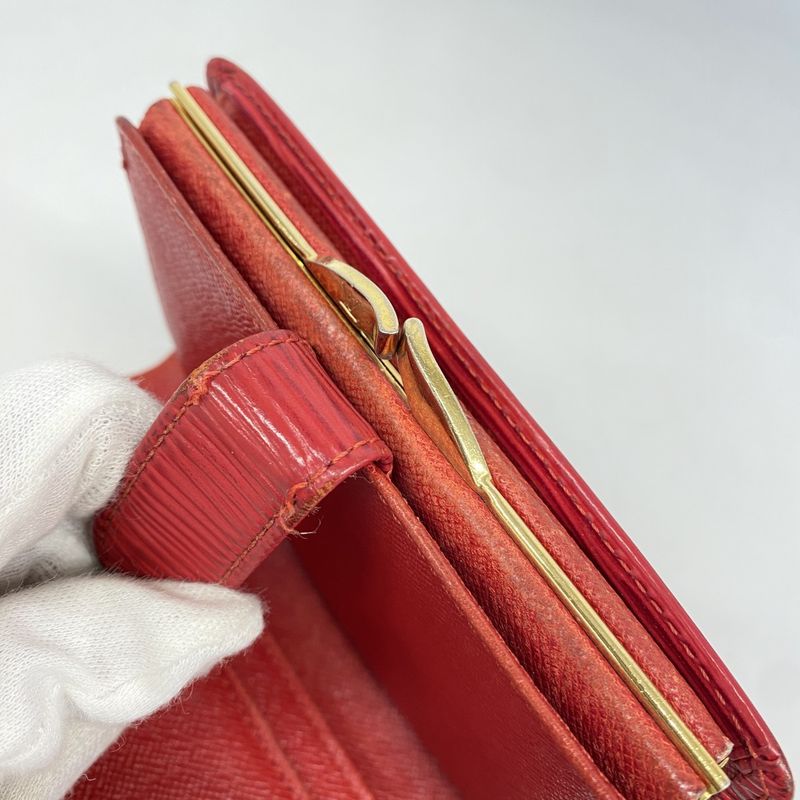 Louis Vuitton Wallet Epi Portomone Viennese M63247 Castilian Red Women's