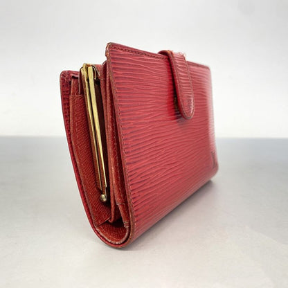 Louis Vuitton Wallet Epi Portomone Viennese M63247 Castilian Red Women's