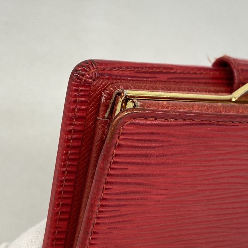 Louis Vuitton Wallet Epi Portomone Viennese M63247 Castilian Red Women's