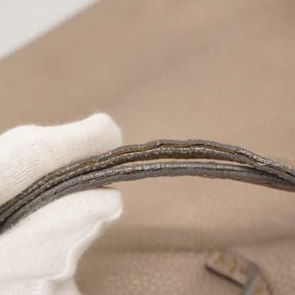 Fendi Tote Bag Selleria Leather Greige Silver Hardware Women's