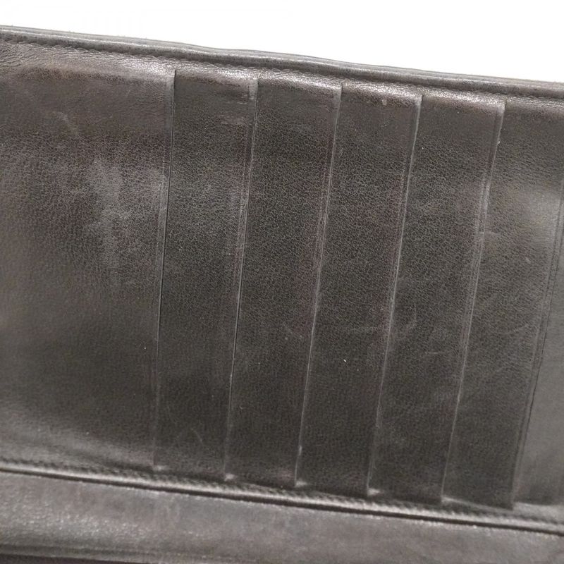 Chanel Long Wallet Lambskin Black Gold Hardware Women's