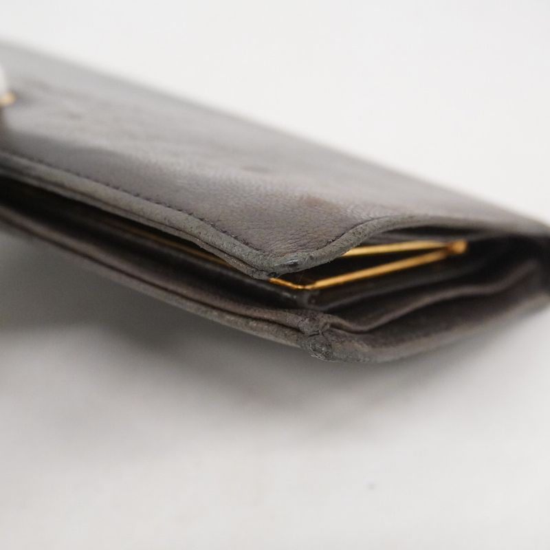 Chanel Long Wallet Lambskin Black Gold Hardware Women's