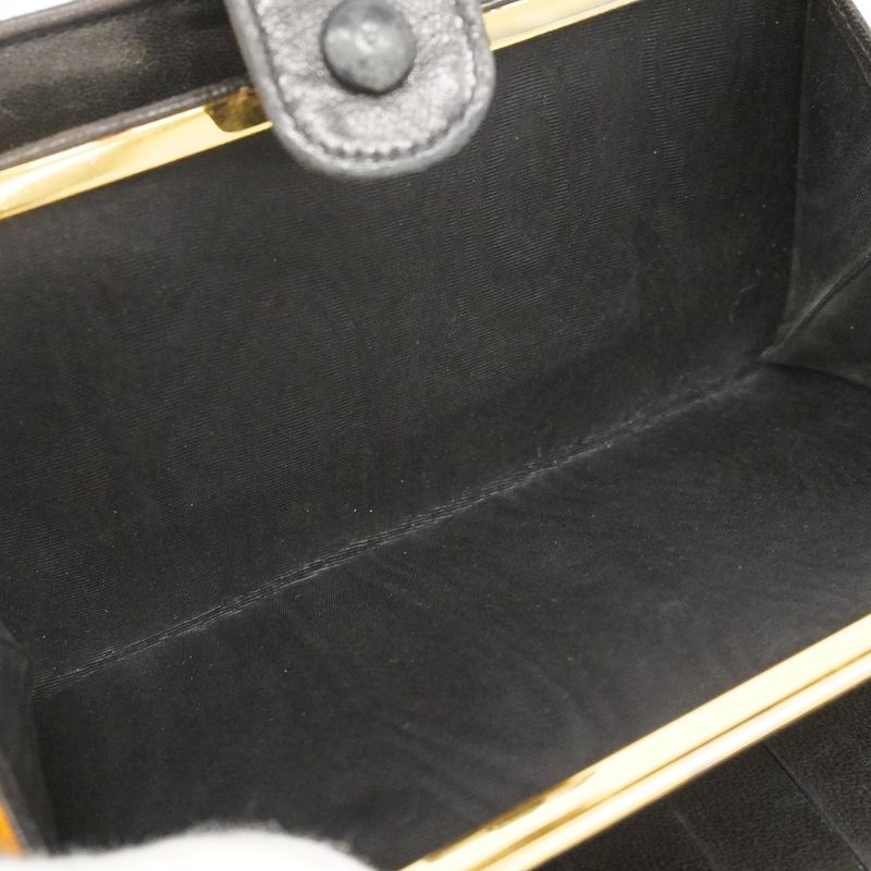Chanel Long Wallet Lambskin Black Gold Hardware Women's