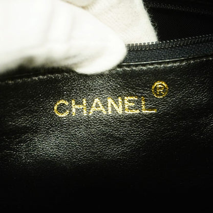 Chanel Shoulder Bag V Stitch Caviar Skin Black Gold Hardware Women's