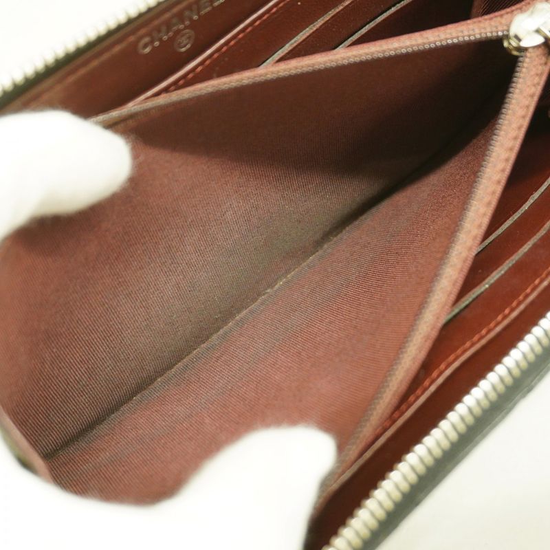 Chanel Long Wallet Matelasse Lambskin Black Silver Hardware Women's