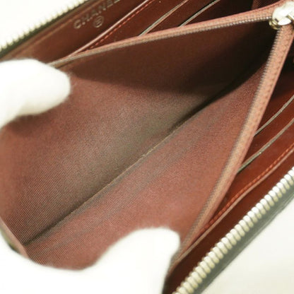 Chanel Long Wallet Matelasse Lambskin Black Silver Hardware Women's