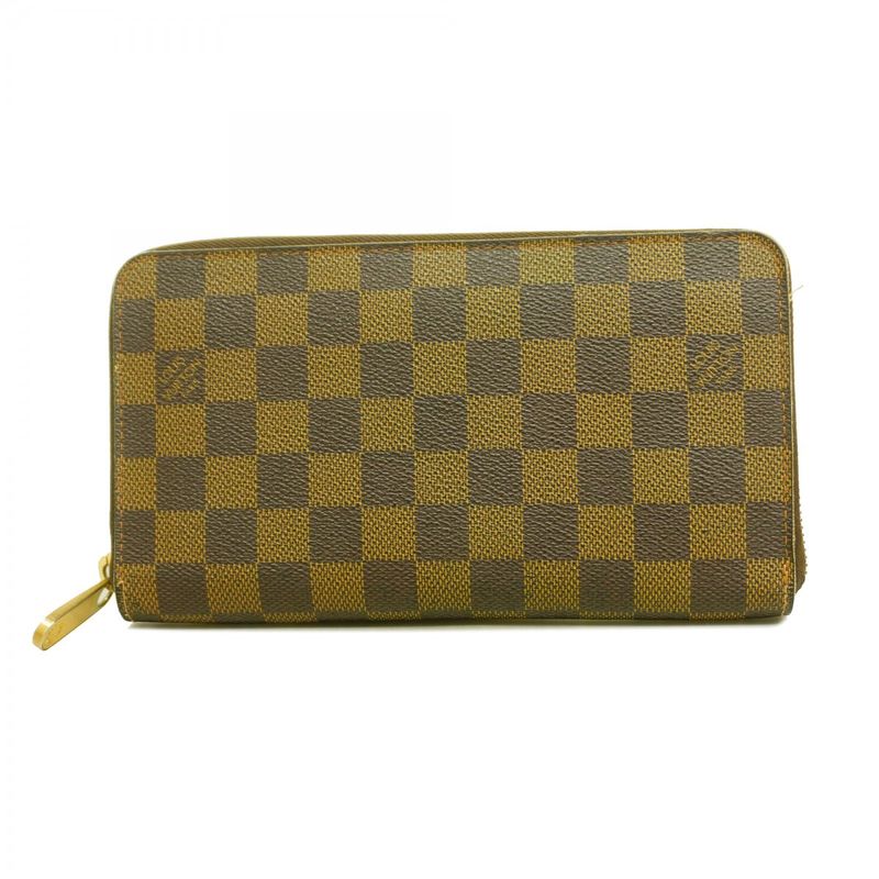 Louis Vuitton Long Wallet Damier Zippy Organizer N60003 Ebene Men's Women's