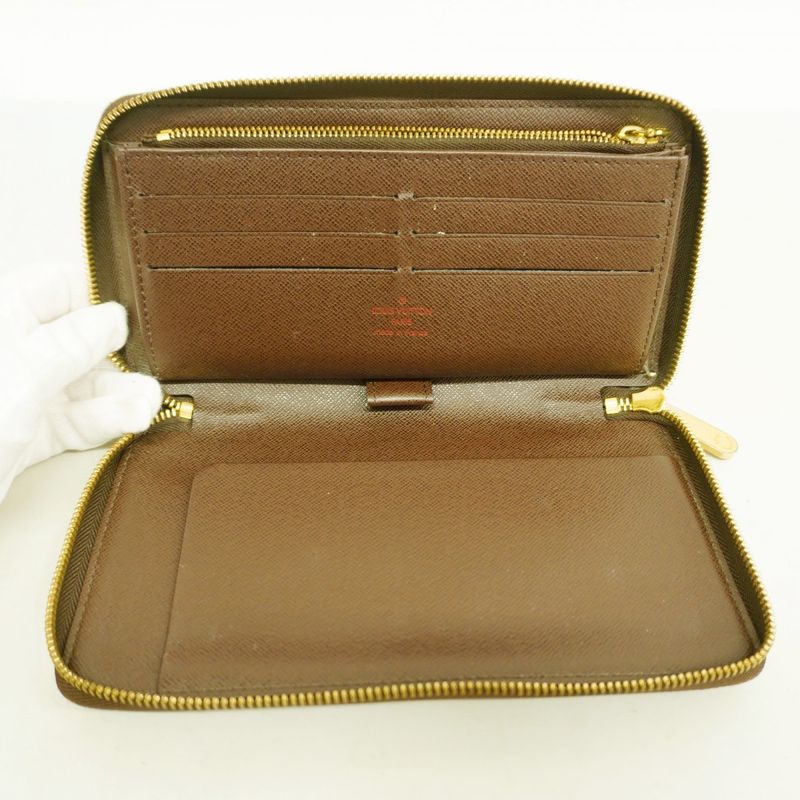 Louis Vuitton Long Wallet Damier Zippy Organizer N60003 Ebene Men's Women's