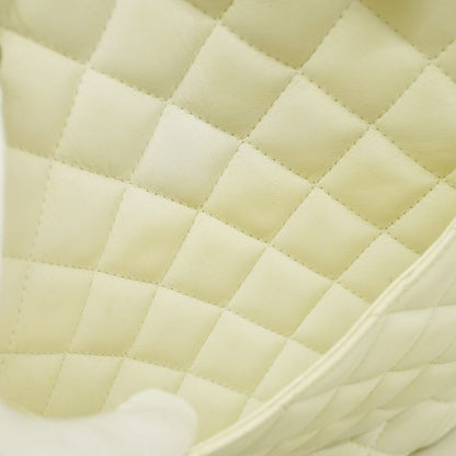 Chanel Tote Bag Cambon Lambskin White Silver Hardware Women's