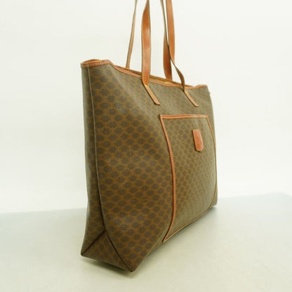 Celine Tote Bag Macadam PVC Brown Gold Hardware Women's
