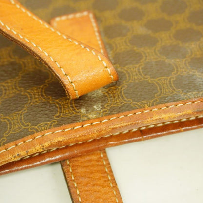 Celine Tote Bag Macadam PVC Brown Gold Hardware Women's
