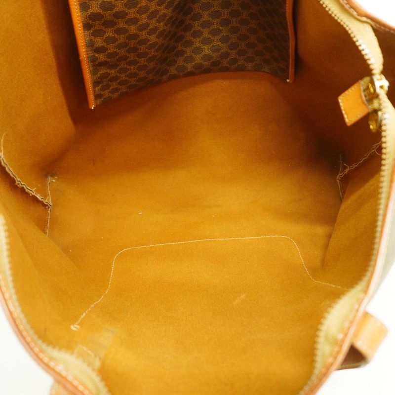 Celine Tote Bag Macadam PVC Brown Gold Hardware Women's