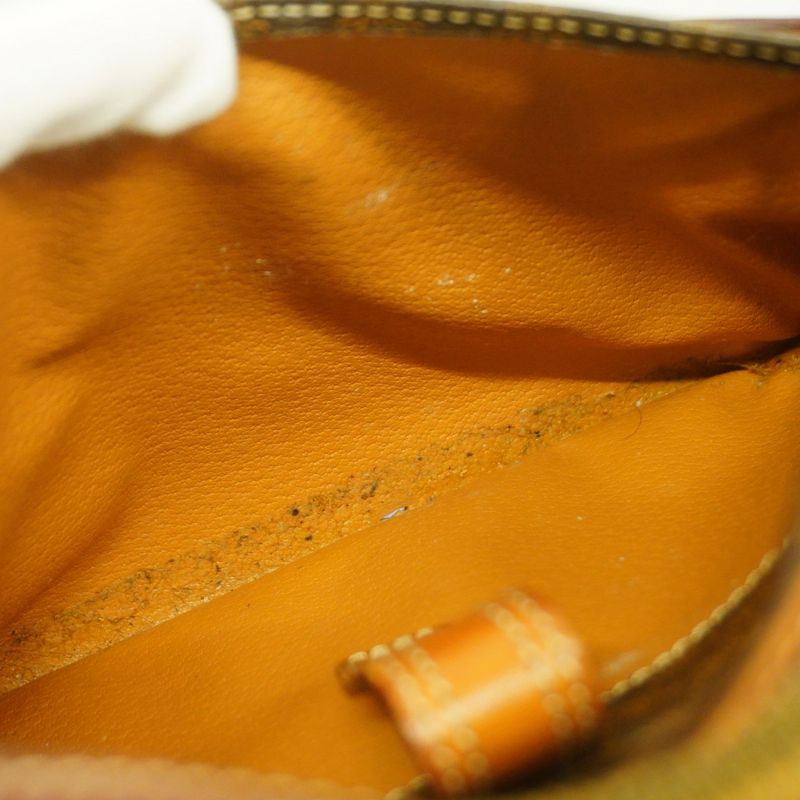 Celine Shoulder Bag Macadam PVC Brown Gold Hardware Women's