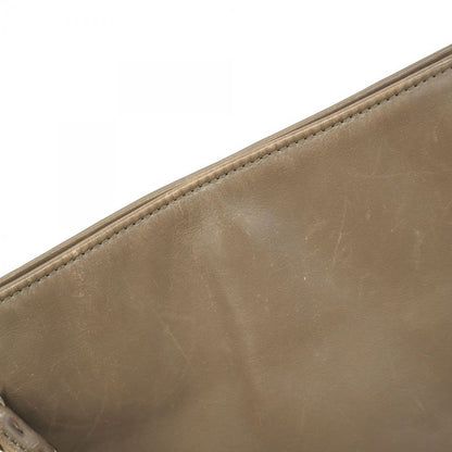 Chanel Shoulder Bag Calf Gray Silver Hardware Women's