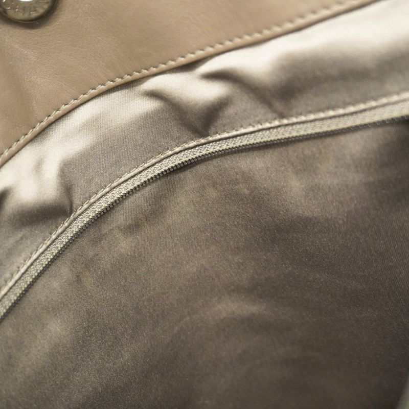 Chanel Shoulder Bag Calf Gray Silver Hardware Women's