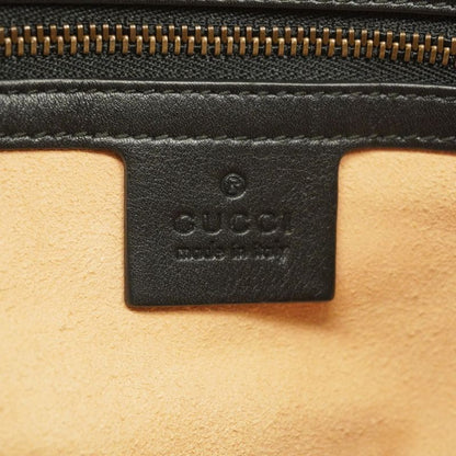 Gucci Shoulder Bag Ggmarmont 453569 Leather Black Gold Hardware Women's