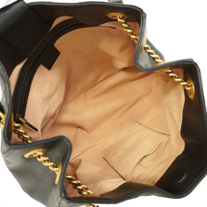Gucci Shoulder Bag Ggmarmont 453569 Leather Black Gold Hardware Women's