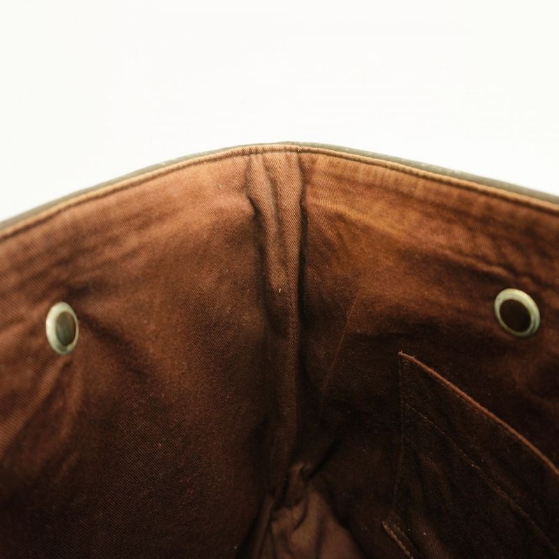 Hermes Tote Bag Cabas Chennai PM Polyester Leather Brown Silver Hardware Ladies