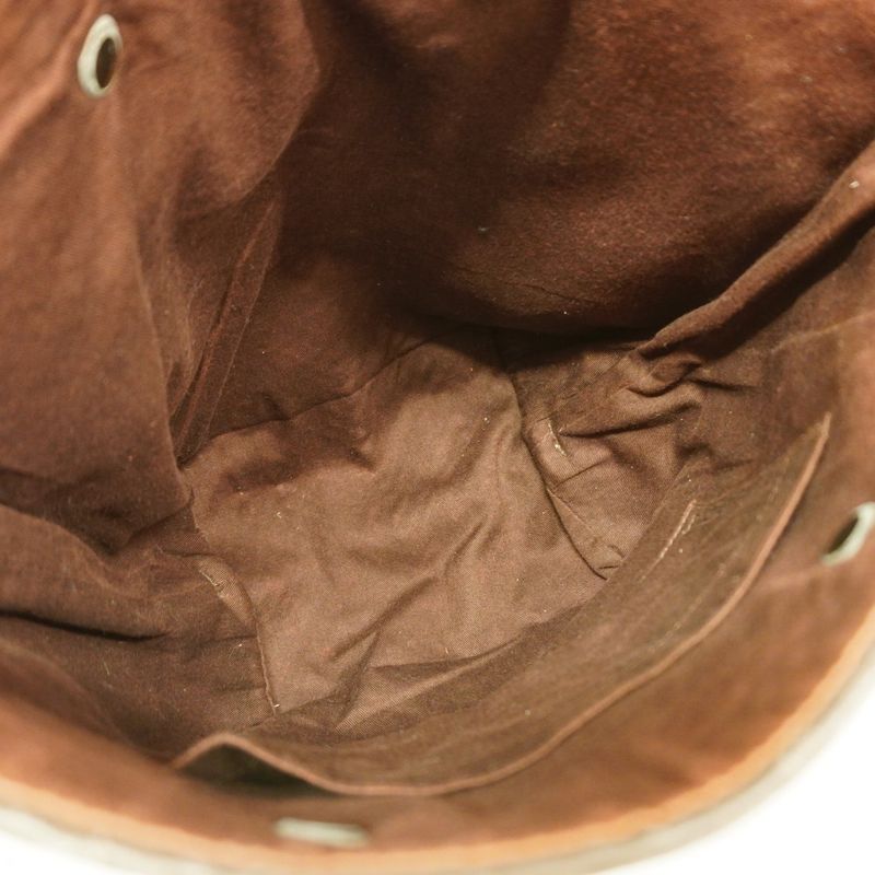 Hermes Tote Bag Cabas Chennai PM Polyester Leather Brown Silver Hardware Ladies