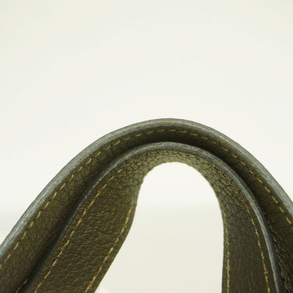 Hermes Tote Bag Cabas Chennai PM Polyester Leather Brown Silver Hardware Ladies