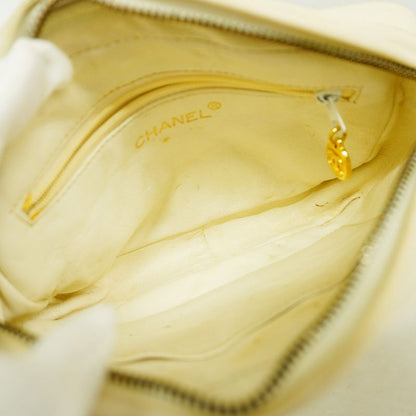 Chanel Shoulder Bag Matelasse Lambskin White Gold Hardware Women's