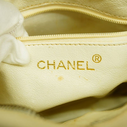 Chanel Shoulder Bag Matelasse Lambskin White Gold Hardware Women's