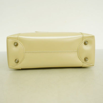 Christian Dior Handbag Maris Pearl Enamel Beige Silver Hardware Women's