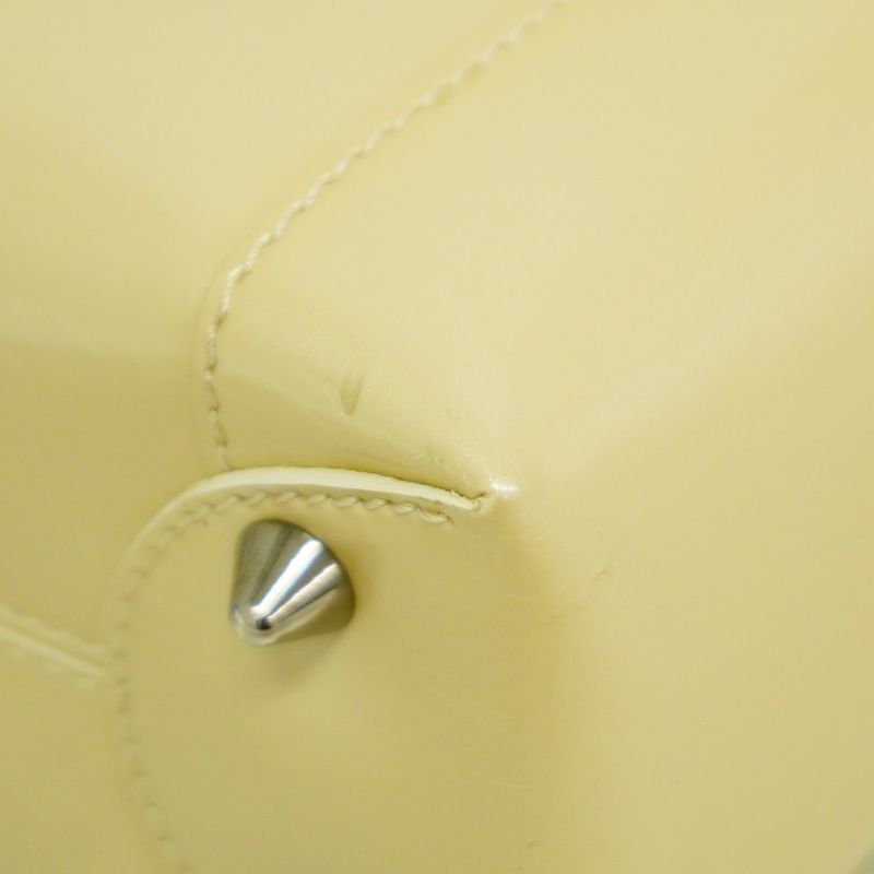 Christian Dior Handbag Maris Pearl Enamel Beige Silver Hardware Women's