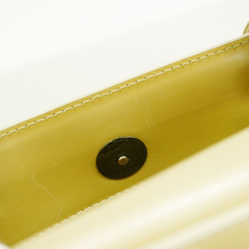 Christian Dior Handbag Maris Pearl Enamel Beige Silver Hardware Women's