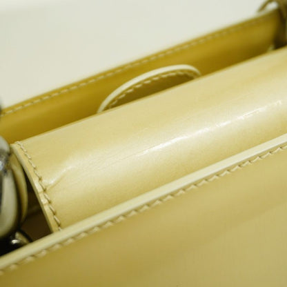 Christian Dior Handbag Maris Pearl Enamel Beige Silver Hardware Women's