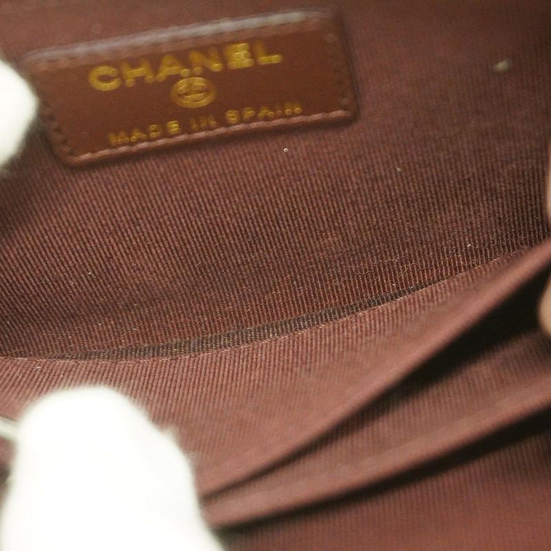 Chanel Coin Case Matelasse Caviar Skin Black Gold Hardware Women's