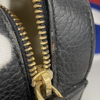 Gucci Shoulder Bag Snake 461461 Leather Black Gold Hardware Women's