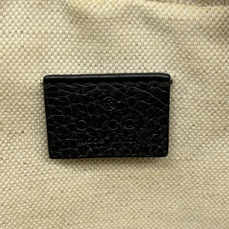 Gucci Shoulder Bag Snake 461461 Leather Black Gold Hardware Women's