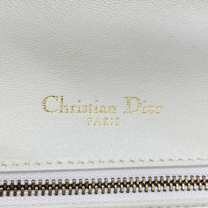 Christian Dior Shoulder Bag Leather White Gold Hardware Women's
