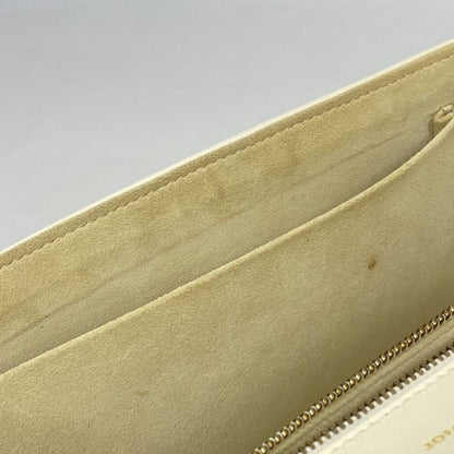 Christian Dior Shoulder Bag Leather White Gold Hardware Women's