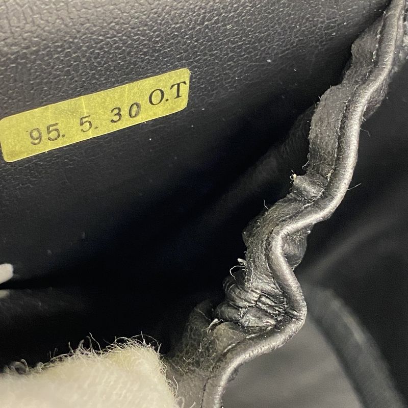 Chanel Vanity Bag Bicolore Lambskin Black Gold Hardware Women's