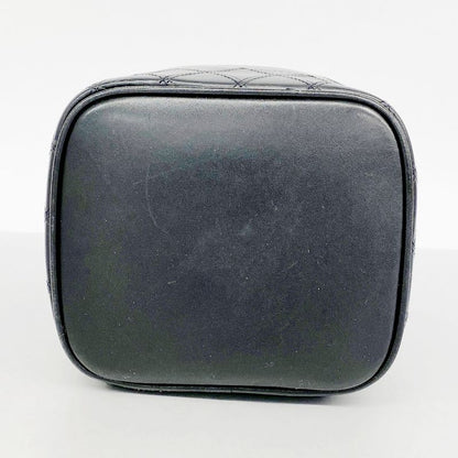 Chanel Vanity Bag Bicolore Lambskin Black Gold Hardware Women's