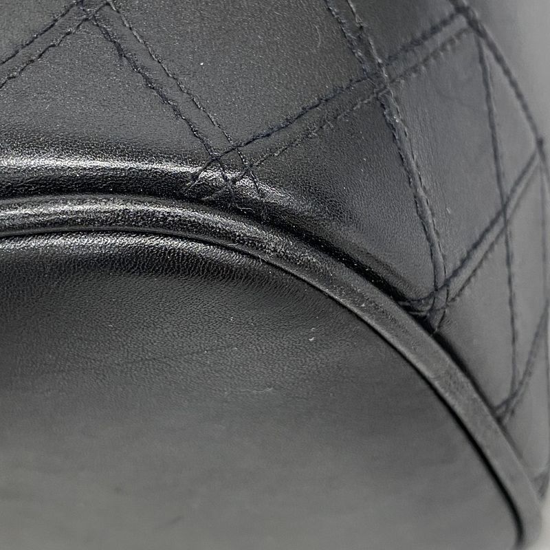 Chanel Vanity Bag Bicolore Lambskin Black Gold Hardware Women's