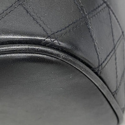 Chanel Vanity Bag Bicolore Lambskin Black Gold Hardware Women's