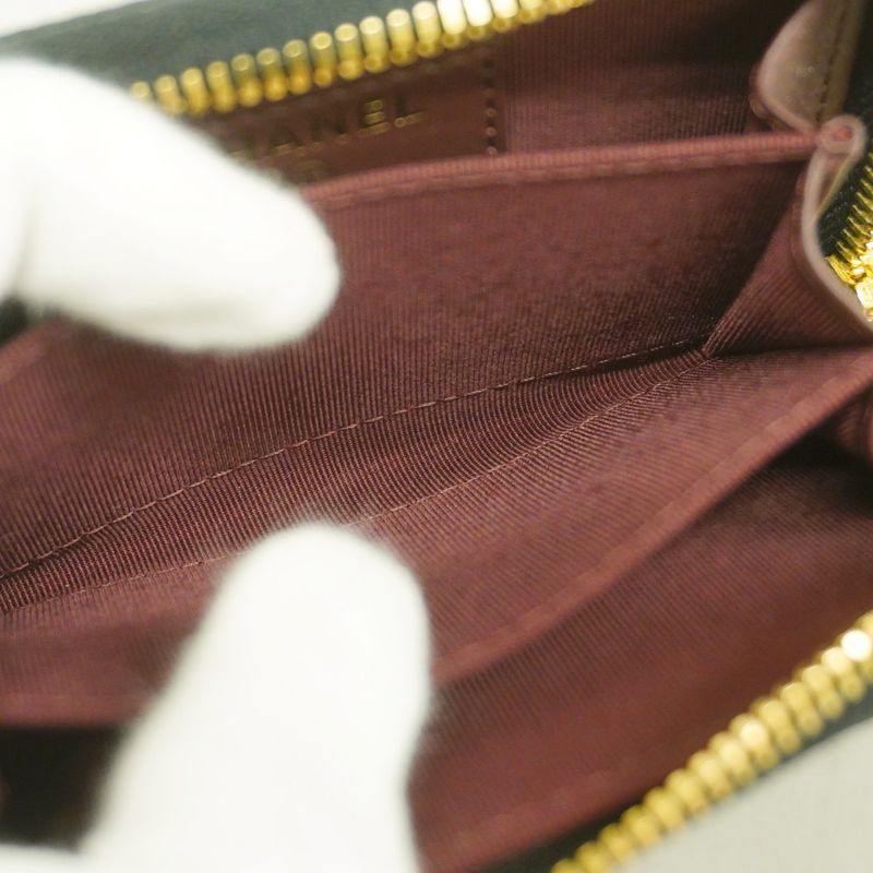 Chanel Coin Case Matelasse Caviar Skin Black Gold Hardware Women's