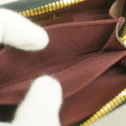 Chanel Coin Case Matelasse Caviar Skin Black Gold Hardware Women's