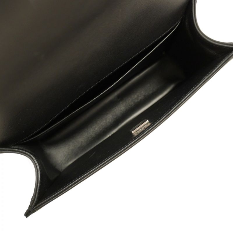 Chanel Shoulder Bag Boy Chanel V Stitch Lambskin Black Silver Hardware Ladies