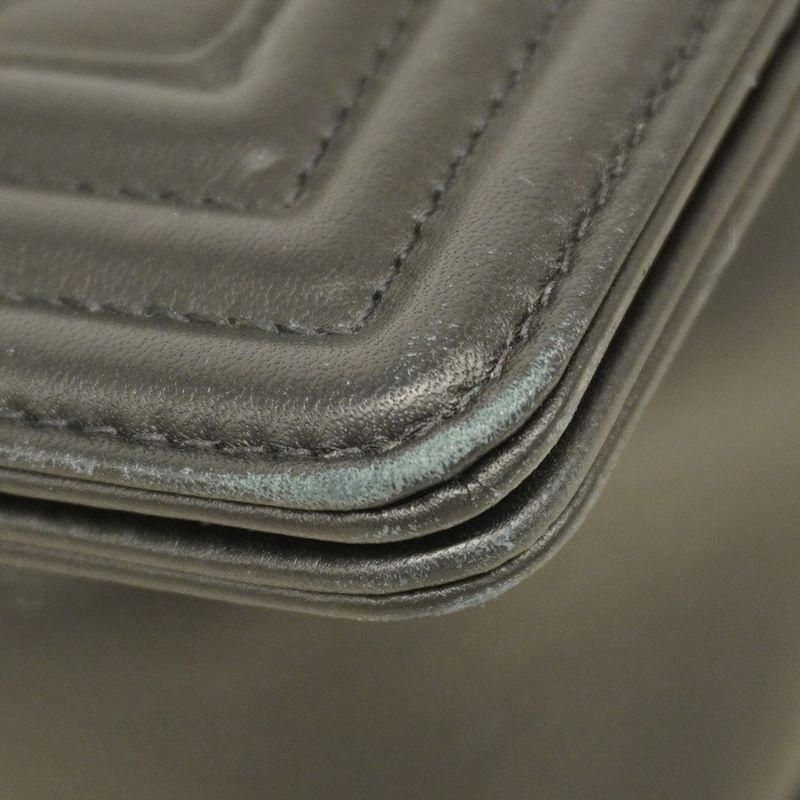 Chanel Shoulder Bag Boy Chanel V Stitch Lambskin Black Silver Hardware Ladies